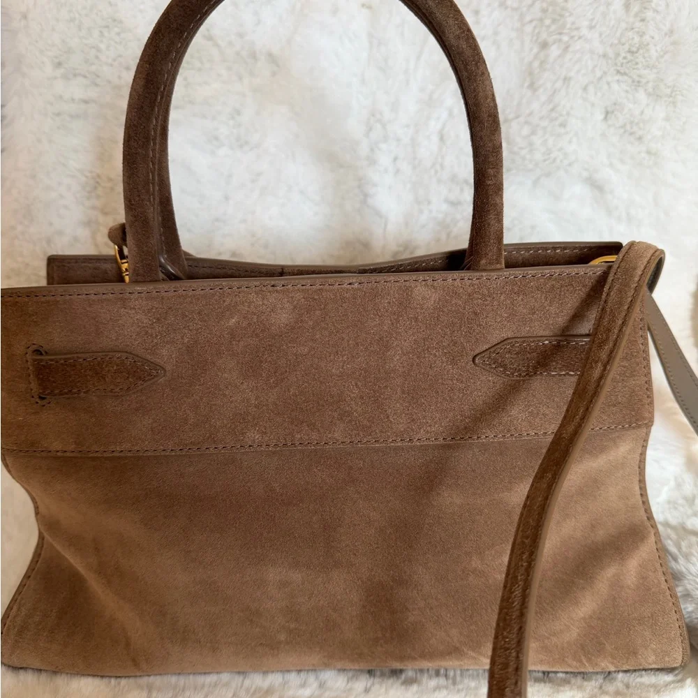 Dash Belted Suede Top-Handle Bag - Picture 2 of 6
